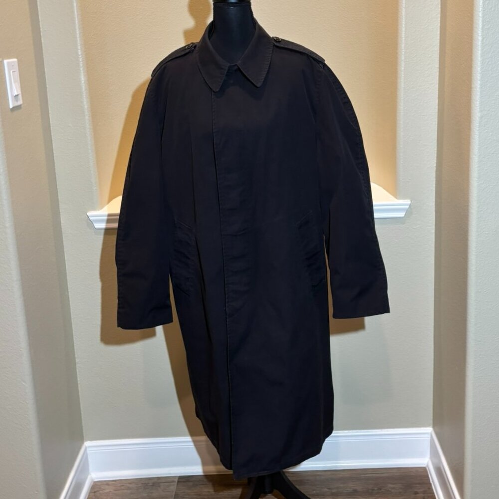 Vintage Sears Men's Black Trench Rain Coat